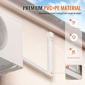 Cubierta para Tuberías de Mini Split de 3 Pulgadas de Ancho y 10 Pies de Largo, Cubierta Decorativa de PVC para Tuberías de Aire Acondicionado, 5 Conductos Rectos, Cobertura Total - Product Image 6