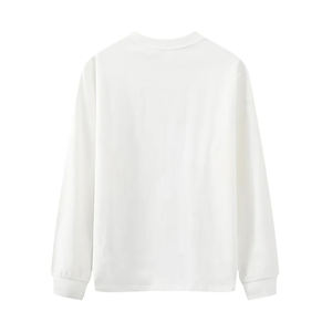 T-shirt basique à col montant en coton lourd 220 grammes, manches longues, 100 % coton, style streetwear personnalisé, pour le collège - Product Image 4