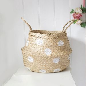Wicker Belly Basket Handmade Woven Storage Basket Natural Seagrass Basket for Laundry Plant <b>Pot</b> Home Decor Use - Product Image 1