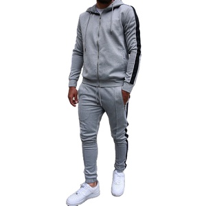 Ropa deportiva informal para hombre Colección de primavera Chándal con capucha y cremallera con fondo activo Patrón sólido - Product Image 6