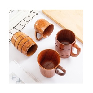 Mug en bois naturel, fabriqué à la main à partir de bois massif, mug à café rustique, réutilisable, écologique, pour la maison, les restaurants et les cafés. - Product Image 1