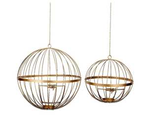<b>Copper</b> Hanging Sphere <b>Lanterns</b> With Honeycomb Pattern For Home Decoration or Interiors - Product Image 4