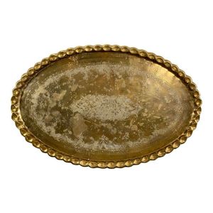 Heavy Quality Brass Serving <b>Tray</b> Elegant Decorative Metal <b>Tray</b> For Serving Drinks <b>Snacks</b> Tea Coffee At Home - Product Image 2