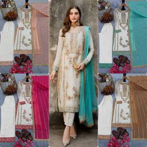 Ensemble de costume ethnique en soie GMY pour femmes avec broderie de sequins épais de 5 mm - Product Image 2