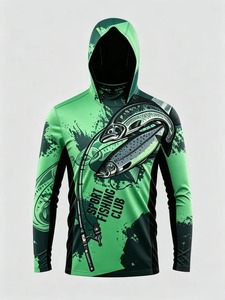 เสื้อตกปลาแขนยาว OEM UPF50 แห้งเร็ว ป้องกันแสงแดด 100% โพลีเอสเตอร์ สำหรับนักตกปลา - Product Image 3
