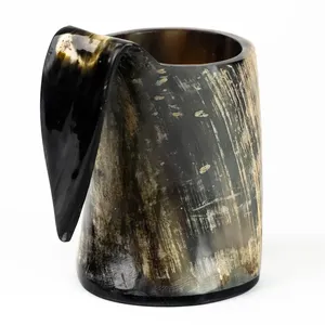 Medieval Party Accessories and Unique Gift Collection Crafted by Skilled <b>Makers</b> Large Natural Horn Tankard Drinking Mug - Product Image 1