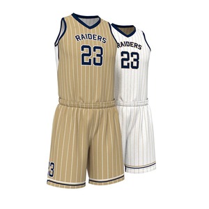 Ensemble de maillot de basket-ball PIHA SPORTS Raiders pour hommes, débardeur sans manches à rayures fines, short, col en V, séchage rapide, imprimé par sublimation - Product Image 1