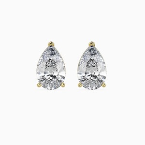 Boucles d'oreilles clous D'VINS JEWELS ER-24 en or jaune massif 14 carats, diamant de laboratoire en forme de poire de 2,00 carats, certifiées IGI, luxe - Product Image 1