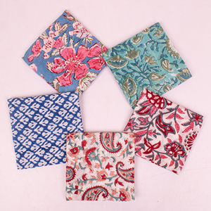 Bohemian Block Print Floral Bandana Headband Scarf Eco-Friendly Breathable Cotton for Men Women Lightweight Hiking Workout <b>Wrap</b> - Product Image 3