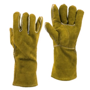 Leather Industrial Strong Stitched Cowhide Split Leather Safety Gloves <b>Fire</b> Protection Welding Works Long Sleeve General Purpose - Product Image 2