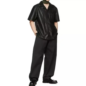 Chemises en cuir pour hommes sur mesure, vente en gros, manches longues, meilleure qualité, chemises en cuir de crocodile à manches boutonnées - Product Image 2