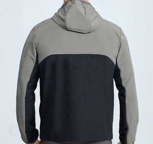 Men's Windproof Hooded Zipper <b>Jacket</b> Color Blocking Sporty Autumn Wear Polyester <b>Slim</b> <b>Fit</b> - Product Image 6