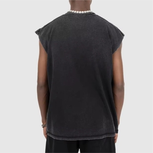 Camiseta sin mangas informal de algodón lavado con ácido, transpirable, tejida, hecha en Pakistán, estilo vintage para hombre, de secado rápido, personalizable - Product Image 4