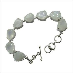 925 Silver <b>Bracelet</b> with Glittering <b>Rainbow</b> Moonstone Gemstone Cute & Gorgeous Energy <b>Bracelets</b> Fashion Bangles - Product Image 1