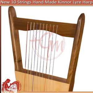 Arpa Lírica de 10 Cuerdas Hecha a Mano en Madera de Palisandro, Instrumento Musical King David (Estuche, Llave, Cuerdas Adicionales) - Product Image 2