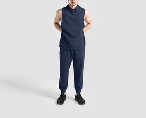 Débardeur sans manches personnalisé avec logo, en polyester, pour musculation, fitness, course à pied, avec capuche - Product Image 4