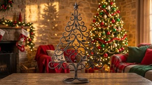 Designer Metal Christmas <b>Tree</b> Decor for <b>Tabletop</b> Living Room Office Desk and Festive Holiday Decoration Indoor Decor From India - Product Image 4