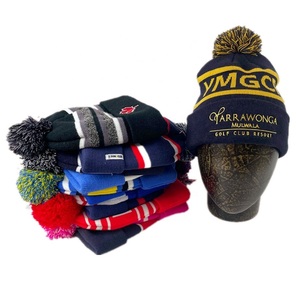 High Quality 100% Acrylic Jacquard Unisex Beanie 3D Embroidery Custom Logo Geometric Pattern Winter Warm Bobble Pom Pom Designer - Product Image 6