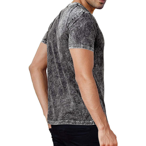 T-shirt décontracté pour homme à manches courtes, col rond, avec logo imprimé numériquement, écologique, séchage rapide, effet délavé à l'acide, style classique et professionnel - Product Image 5