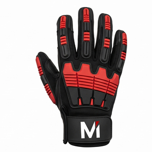 MALUZA INDUSTRIES Heavy Duty Anti-Impact Mechanic Safety <b>Gloves</b> Anti-Slip Touchscreen Reinforced Cuff 10 Inch Polyester - Product Image 3