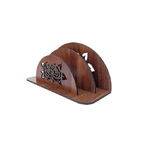 Porte-serviettes en bois, design cube géométrique, bois carbonisé, décoration de table rustique pour salle à manger, cuisine, restaurant, hôtel, moderne - Product Image 5