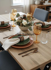 แหวนรองผ้าเช็ดปากไม้ทำมือ ดีไซน์หรูหรา สำหรับตกแต่งโต๊ะอาหาร โรงแรม งานแต่งงาน โดย Tradebyd - Product Image 3