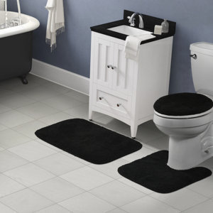 Tapis de sol de salle de bain personnalisé, de haute qualité, doux, moderne, antidérapant, disponible en différentes couleurs, ensemble de 3 tapis de salle de bain - Product Image 4
