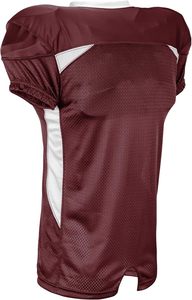 Maroon White American Football Jersey Men's Short Sleeve V-<b>Neck</b> Mesh Polyester Moisture Wicking Athletic Fit All Seasons - Product Image 2