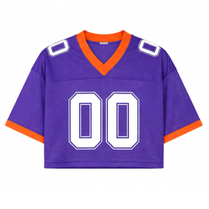 Camiseta de Fútbol Americano Personalizada Morada, Manga Corta, Impresión Sublimada, Malla Transpirable, Unisex, Adulto, Corte Regular, Uniforme de Equipo Deportivo - Product Image 5