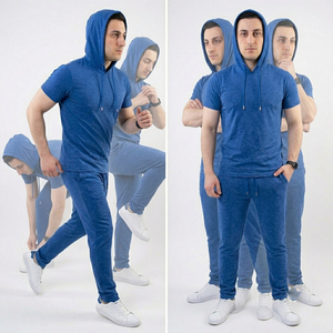 Workout Fitness Wear T-Shirt Hoodie <b>Men</b> 100% Cotton Short Sleeve T Shirts Hoodies <b>Men</b> Summer Street Workout Tee Shirt Hoodie <b>Men</b> - Product Image 5