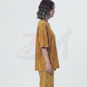 เสื้อยืดโอเวอร์ไซส์ผู้หญิงแบบใหม่ล่าสุด สไตล์วินเทจ ผ้าคอตตอนหนานุ่ม ล้างสีแบบแอซิดวอช แฟชั่นลำลอง ผลิตจากโรงงาน - Product Image 5