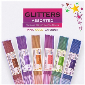 Bâtons d'encens parfumés en papier, paillettes de qualité supérieure, assortiment de paillettes, rose, or, lavande, pour une utilisation toute l'année - Product Image 1