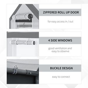 Esportazione 8 'l X 6 'W X 7.4' H Walk-In Tunnel serra con finestre avvolgisole e porte con cerniera copertura meteo per giardino - Product Image 5