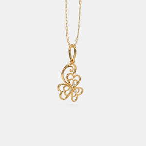 Yellow <b>Gold</b> Floral <b>Infinity</b> Swirl Lab Grown Diamond Pendant <b>Necklace</b> - Product Image 5