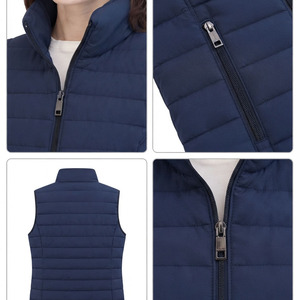 Chaleco acolchado para mujer, cálido y ligero, sin mangas, para invierno, con cierre frontal, cuello alto, informal, para viajes y actividades al aire libre. - Product Image 5