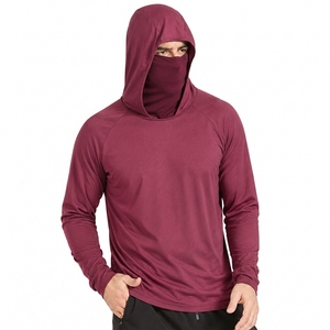 Haut de sport à manches longues à séchage rapide pour homme avec capuche intégrée pour la course, la gym, l'entraînement et la randonnée - Product Image 3