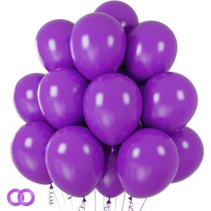 Confezione da 100 Palloncini in Lattice Opaco Viola Spesso 12 Pollici per Halloween, Compleanni, Matrimoni e Decorazioni - Product Image 1
