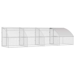 Cage à poulets argentée, ensemble de 4 pièces, 314,96 x 78,74 x 78,74 pouces, pour animaux - Product Image 6