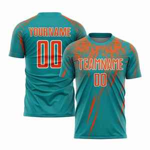Jersey de Fútbol Americano Personalizado con Nombre del Equipo, Cuello en V, Mangas Cortas, Talla Grande, Transpirable, Antibacterial, 100% Poliéster - Product Image 3