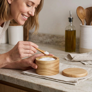 Wood Resin Manual Salt Pepper Shaker <b>Grey</b> Eco-Friendly Durable Leak Proof Food Grade Dishwasher Safe Kitchen <b>Table</b> Top - Product Image 1