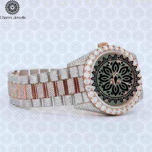 Reloj de Lujo para Hombre Charm_Jewells, Acero Inoxidable, Esfera de 40 mm, Movimiento Mecánico Analógico, Resistente al Agua 10 Bar, Fecha Automática, Diamantes - Product Image 6