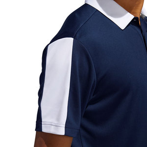 เสื้อโปโลผู้ชายสไตล์ใหม่ สีกรมท่า แขนสั้น คอปกสีขาว แต่งแถบข้างลำตัว ดีไซน์ลำลอง ผ้าถัก แห้งเร็ว - Product Image 6
