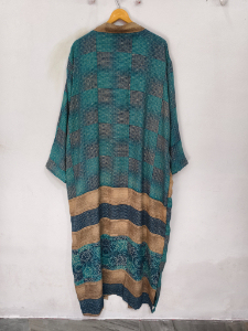 Bridel Silk Saree Patchwork <b>Kimono</b> <b>Robe</b> Bikini Cover Up Night Wear <b>Long</b> <b>Robe</b>, Handmade Indian Vintage Recycled Silk Sari <b>Kimono</b>, - Product Image 2