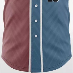 เสื้อเบสบอลคุณภาพดีที่สุด แขนสั้น สีน้ำเงินแดง หมายเลขทีม 10 พิมพ์ลายแบบ Sublimation ระบายอากาศได้ดี ผลิตจากโพลีเอสเตอร์ สำหรับผู้ใหญ่ ทั้งชายและหญิง จำหน่ายจำนวนมาก - Product Image 5