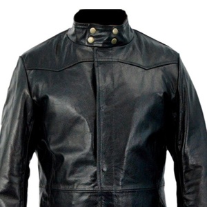 2026 New Custom Men's Leather <b>Long</b> <b>Coat</b> High Quality Winter Zipper Closure Windproof Mandarin Collar Breathable <b>Lightweight</b> - Product Image 3