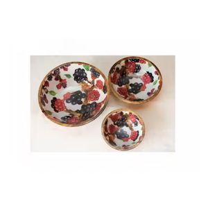 Bol en bois émaillé imprimé de qualité supérieure, vaisselle de fête et décoration de table, bol imprimé - Product Image 4