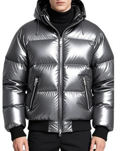 Nueva Chaqueta Acolchada con Capucha y Acabado Brillante para Hombre y Mujer, Impermeable y Resistente al Viento, con Logotipo Frontal, Estilo Urbano para Deportes - Product Image 1