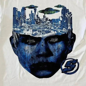 T-shirt Hip Hop imprimé à col rond 100 % coton pour homme, coupe ample, manches courtes, avec autocollants personnalisés en vinyle et impression DTF - Product Image 5