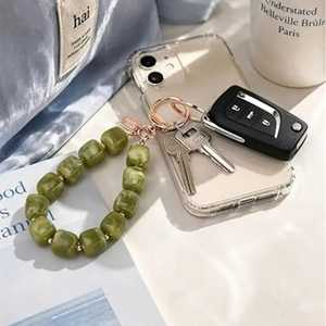 Pulsera de Cuentas Redondas Hechas a Mano con Resina Verde, Accesorio de Moda para Mujer - Product Image 1