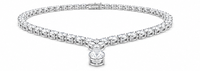Collier Orelia Luxe en Moissanite Taille Poire Plaqué Or avec Pendentif Chaîne à Maillons Ovales, Bijou Argenté pour Femme, Cadeau de Fête